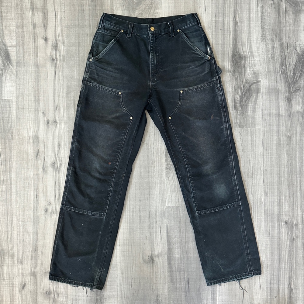 Faded Black Carhartt double knee
